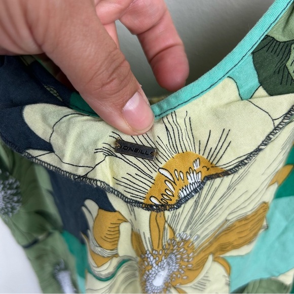 O'Neil Ellis Floral Ruffle Maxi Slip dress summer beachy maxi dress size: XL - Picture 11 of 13